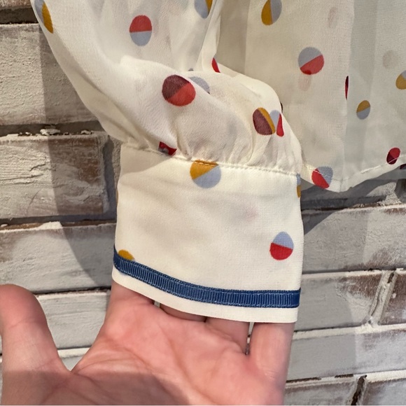 ModCloth Polka dot button down semi sheer shirt size small - Picture 5 of 9